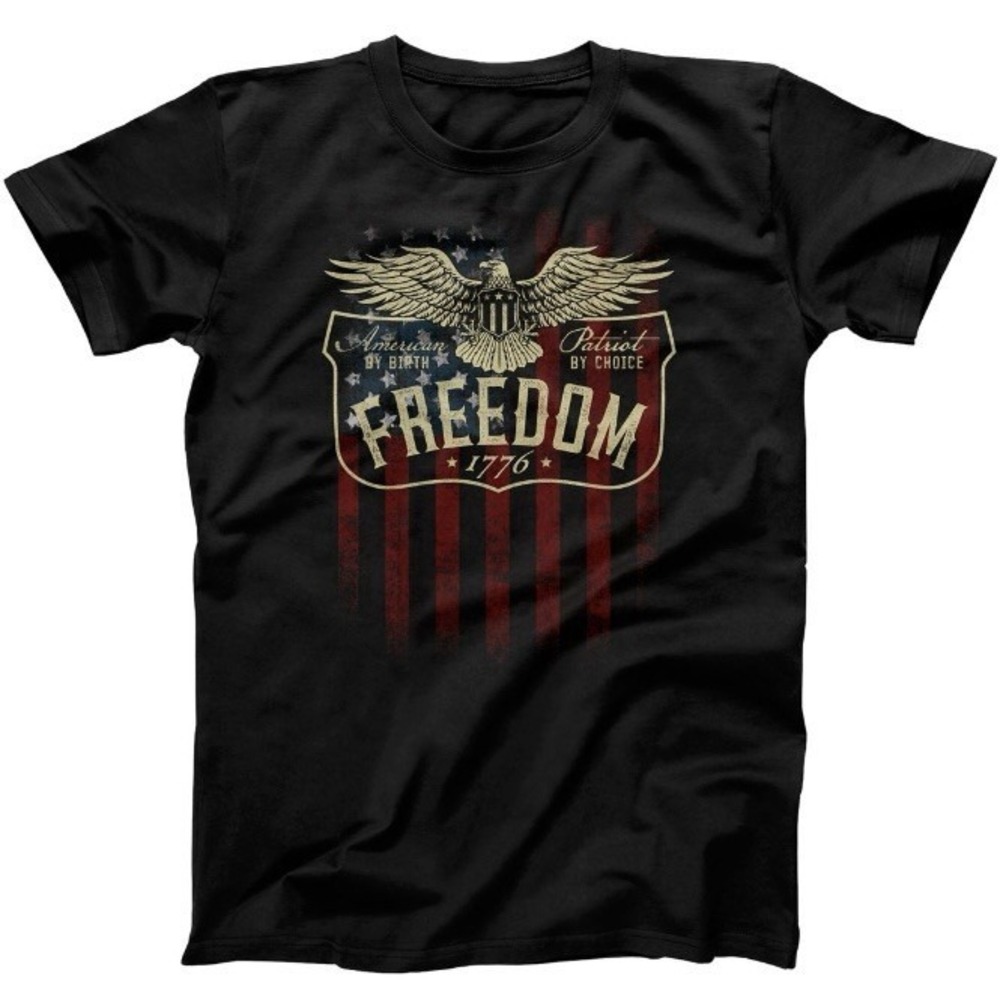 Home Of The Brave Mens Freedom Short Sleeve Tee 2XL New with Tags Black Patriot